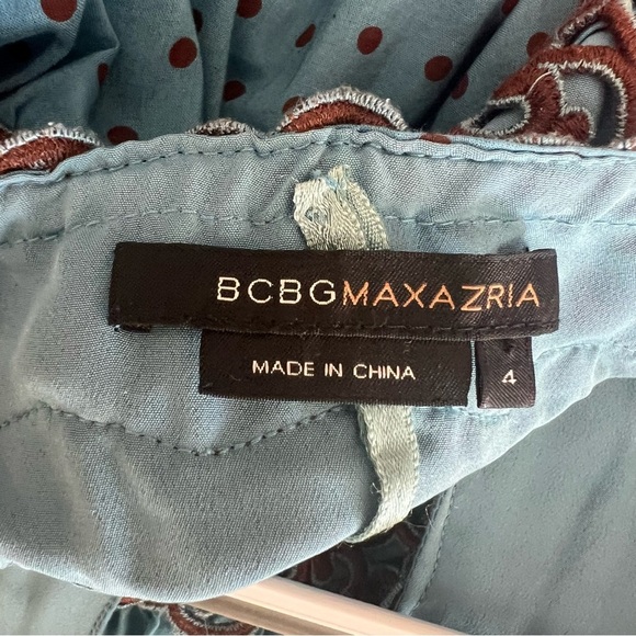 BCBGMaxazria Y2k Polka Dot Lace Tiered Halter Midi Dress - Picture 6 of 7